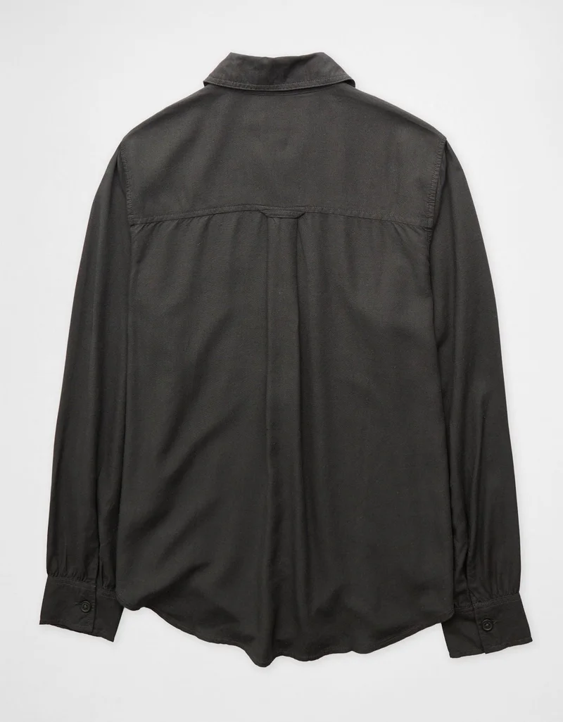 American Eagle AE Bestie Long-Sleeve Button-Up Shirt